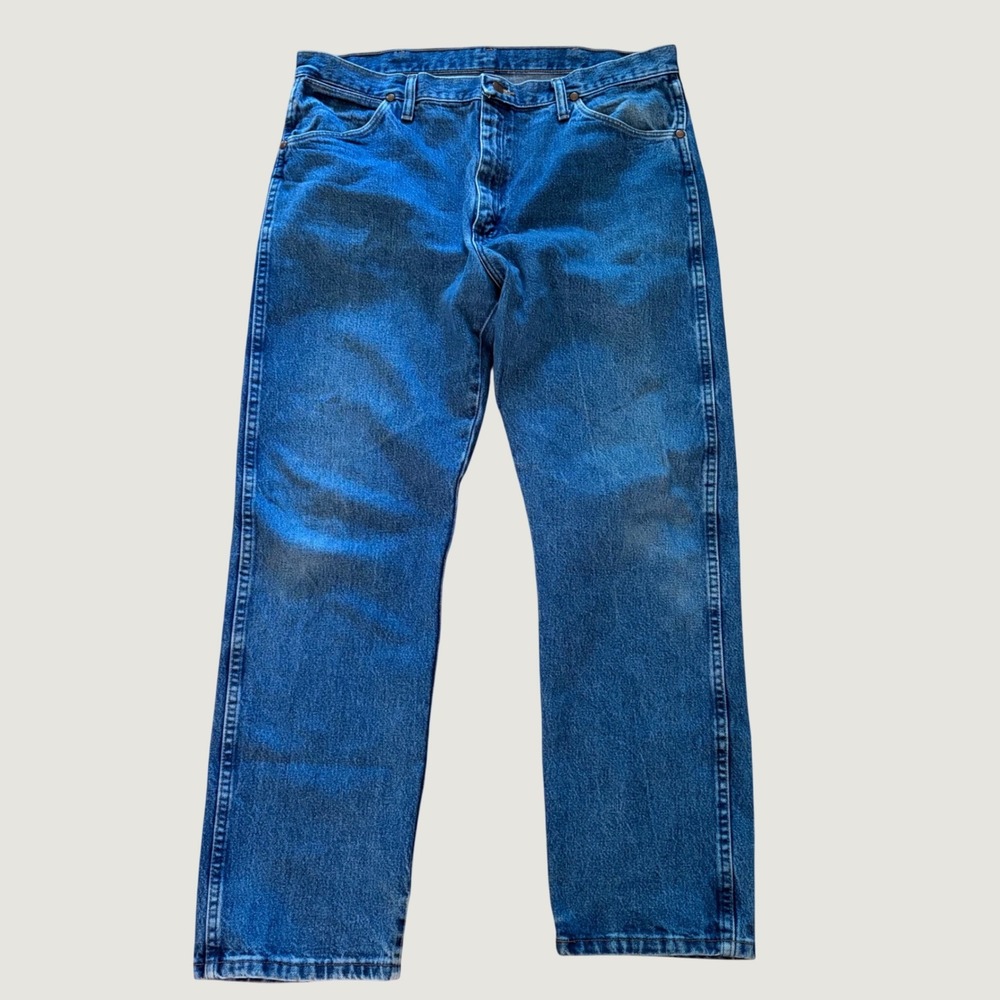 Wrangler 13MWZGK Cowboy Cut Jeans Mens 36x30 Blue Denim Straight Leg Western